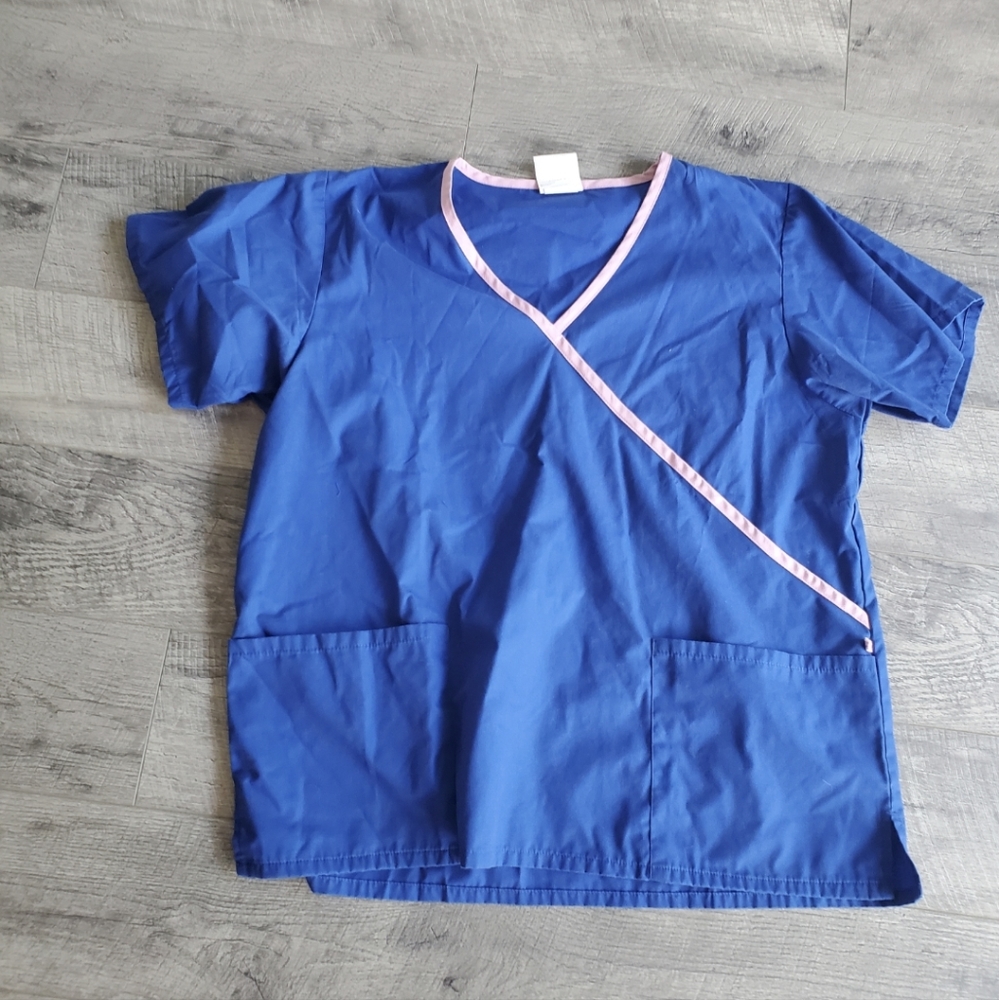 Royal Blue All heart Scrub top